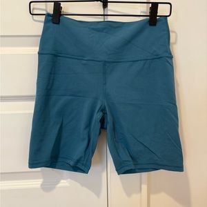 Athleta Blue Bike Shorts High Waist Performance